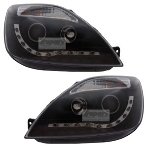 Ford Fiesta Mk6 Mk6.5 02-08 all models Black Projector DRL R8 Headlights