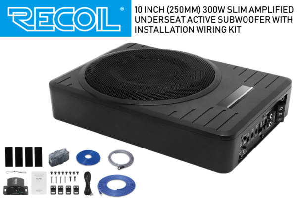 RECOIL 10-inch (250mm) 300W slim amplified underseat subwoofer